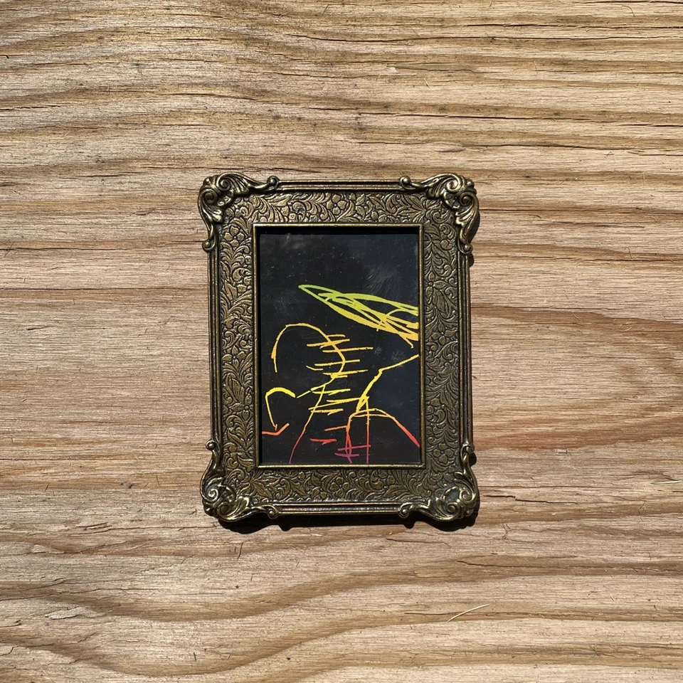 1928 Antique French Mini Picture Frame Brass Metal Circa 1715 Ornate LF21 - Image 3 of 4