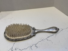 Vintage 1930s Silver Plated Vanity Dresser Hair Brush Collectible Decor