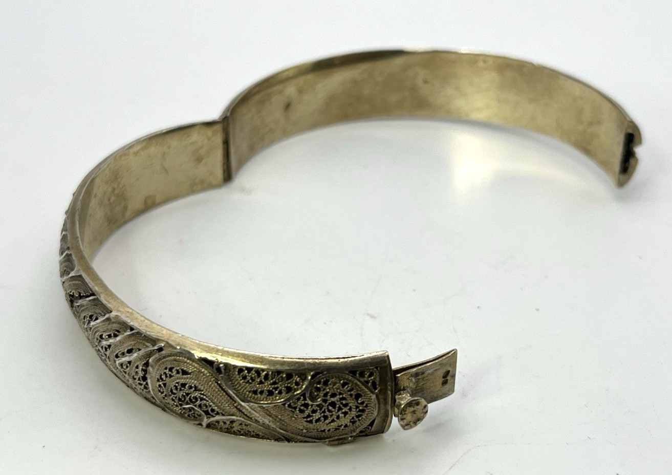 Bali FILIGREE Solid Sterling Silver 925 HINGED BA… - image 3