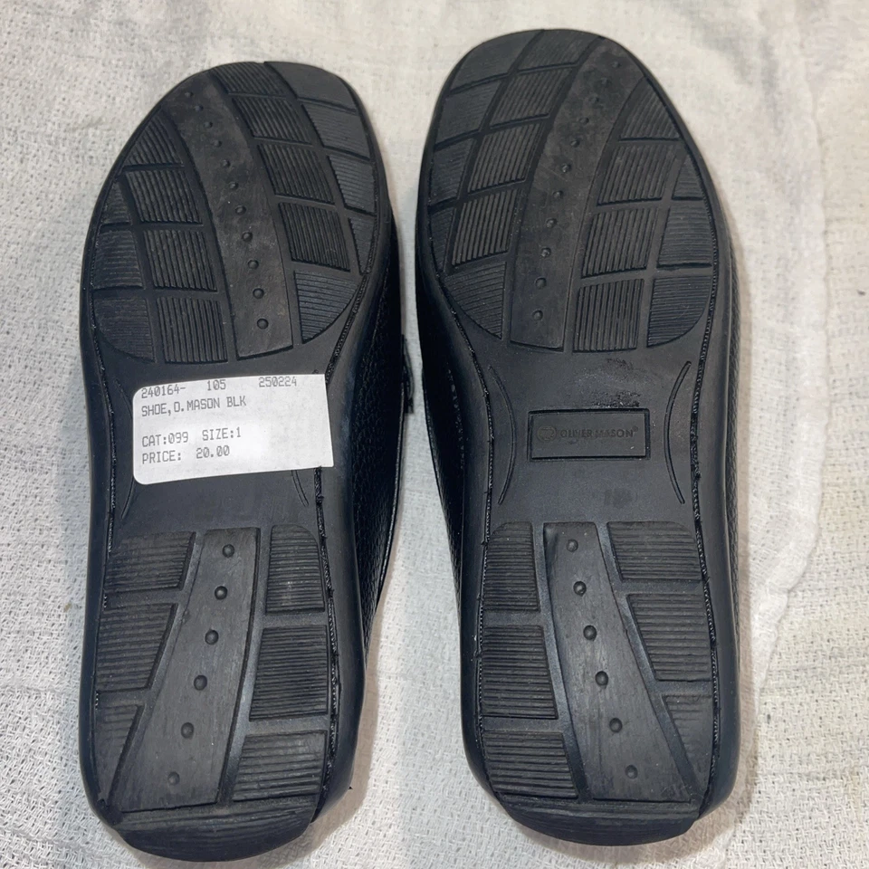 Oliver Mason Youth Kids Size 1 Black Patent Leather Oxford Dress Shoes - Image 4 of 4