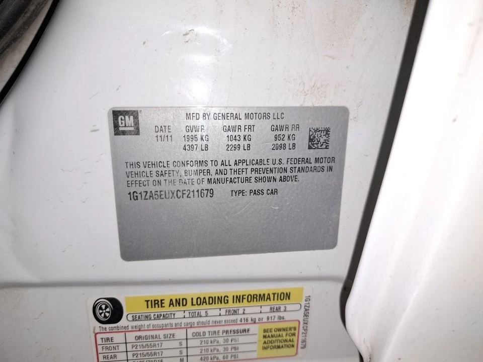 Computadora/módulo motor Ecu/Ecm/Pcm 2012 Malibu Sku#4276662 Foto 4 de 4