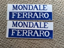 (2) Mondale Ferraro 1984 Präsidentschaftskampagne Original Autoaufkleber