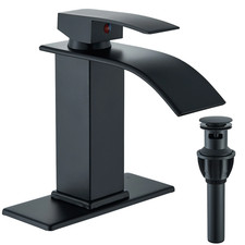 Black Widespread Bathroom Sink Faucet Basin 3 Hole Vanity Mixer Waterfall Tap