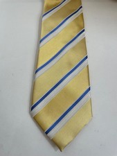 Donald J Trump Signature Collection Blue/Yellow Gold/White Repp Striped Tie