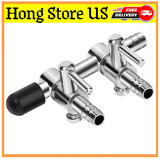 Stainless Steel Aquarium Air Pump Splitter - 2-Way Valve for Oxygen Control