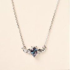 Natural Alexandrite Pendant Color Changing Gemston 14K White Gold PlatedPendant