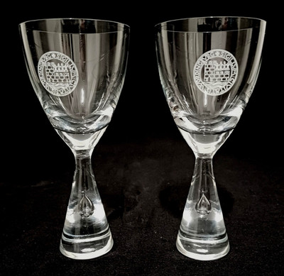 2 x Princess Weinglas mit Luftblase HOLMEGAARD H/D: 14 x 6,3 cm Gewicht 136 gr