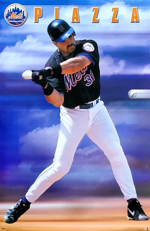 SPORTS POSTER WAREHOUSE Mike Piazza IN THE ZONE New York Mets Vintage 2001 MLB 22x34 Wall POSTER
