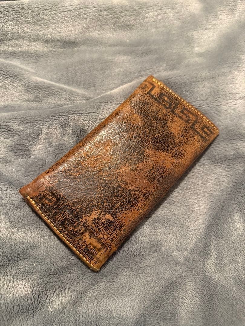 RRL Ralph Lauren Vintage Leather Wallet Embroided Brown Excellent Condition image 2