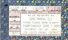 GLI College Hockey Tourney Ticket 12-28-1996 Lake Superior, MI Tech, MSU, MICH