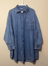 American Eagle blue denim button-down shirt dress. Medium Classic Modern 2023