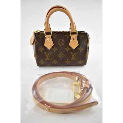 Louis Vuitton Nano Speedy Mini Brown Monogram LV Logo Crossbody