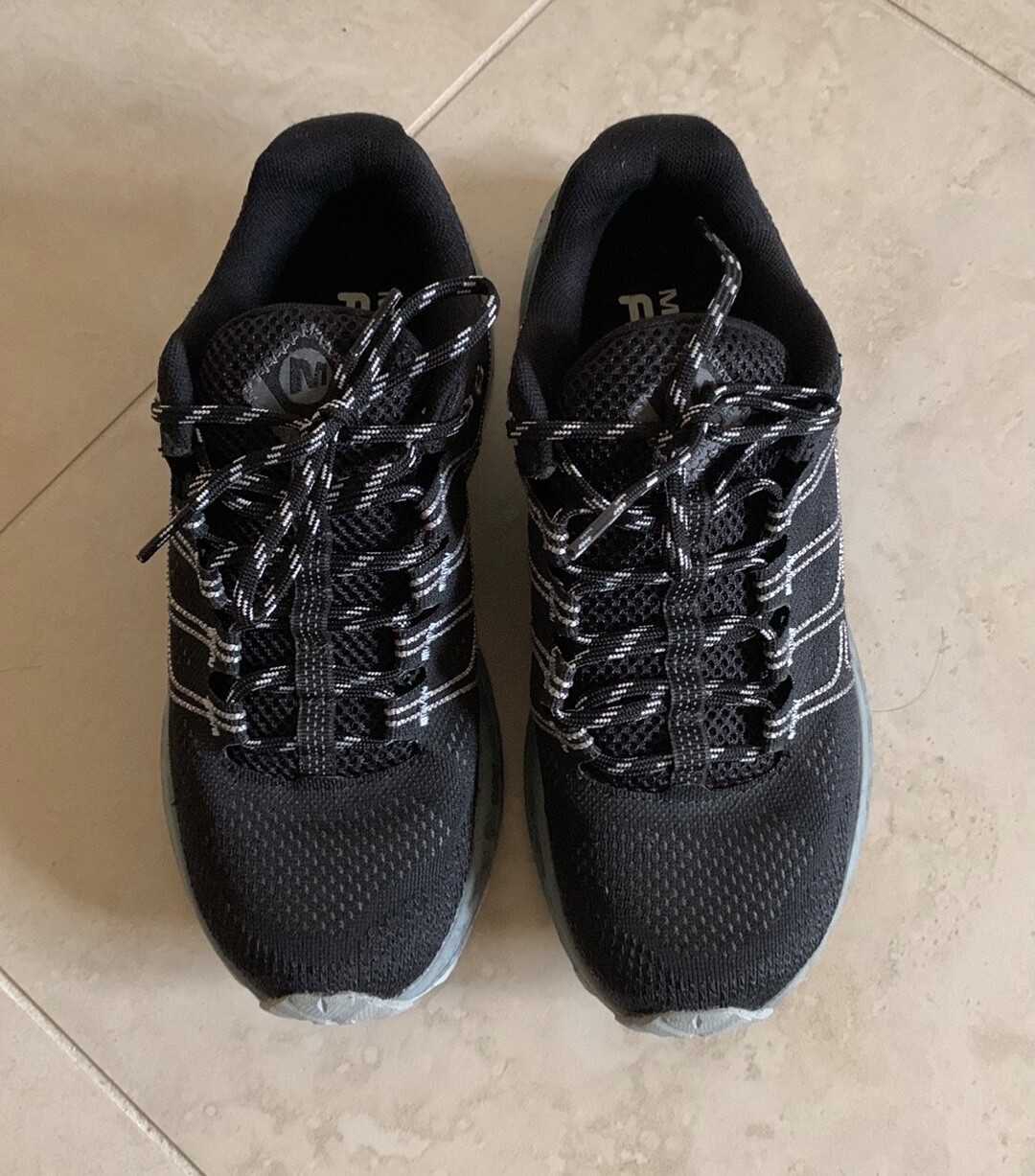NUOVE $140 MERRELL Moab Flight Trail Running Escursionismo Sneakers VIBRAM Nero Taglia 7