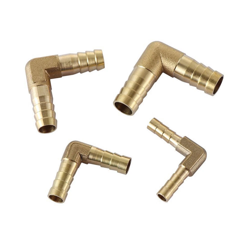 Brass Fitting Elbow Hose Joiner 90 Deg L Right Angle Coupler Barb Pipe Connector