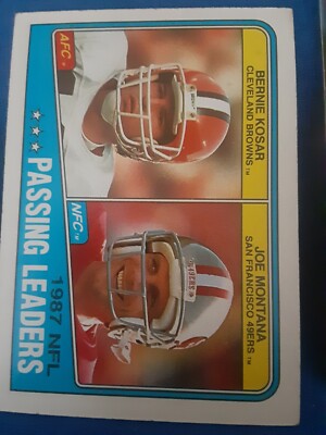 1988 Topps - Passing Leaders Joe Montana, Bernie Kosar #215