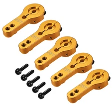 5Pcs 25T Aluminum M3 Threads Metal Arm for Futaba Savox RC Car Gold