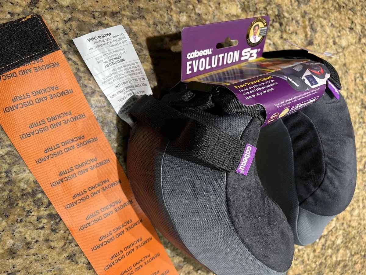 Cabeau Evolution S3 Travel Neck Pillow Gray Black With Travel