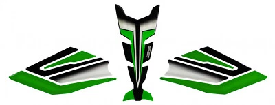 Kit de plaquettes de réservoir latérales vert compatible pour Kawasaki Z125 - Photo 1/4