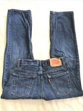 LEVI  s Blue straight Jeans Size 14 Regular 26  inseam. Pockets. waist extender