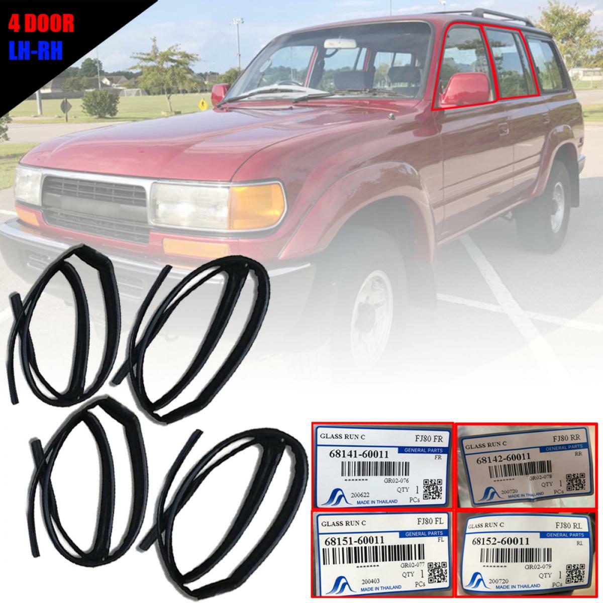 FRONT REAR DOOR WINDOW GLASS RUN CHANNEL SEAL FOR TOYOTA LAND