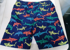 Lands' End Boys Swim Trunks - Multicolor Sharks: Boys Size 14H-16H