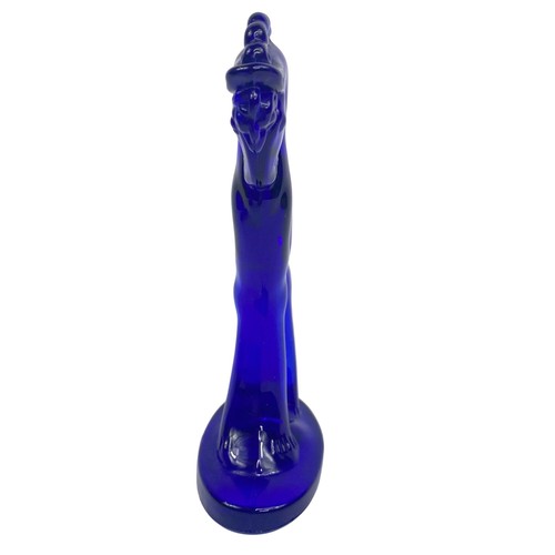 Cobalt Blue Glass Mosser Trojan Horse 5.5 inch Signed Pony Figurine Figure - Picture 2 of 7