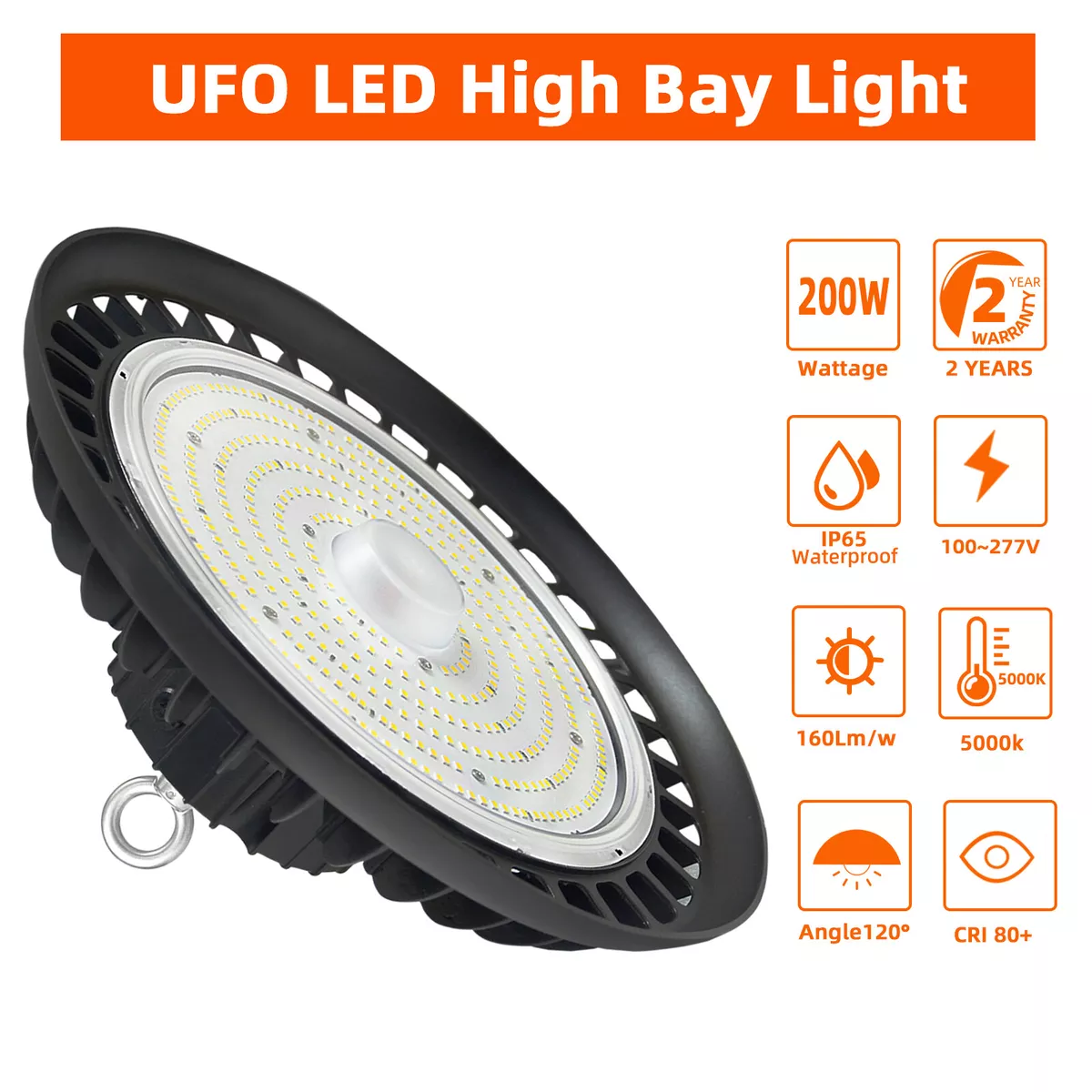 LED High Bay Shop Light 150W 200Watt Super Bright High Bay Lights 5000K Daylight