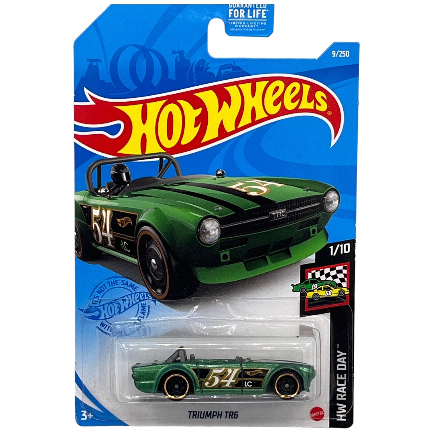 Hot Wheels 2021 Race Day TRIUMPH TR6 1/10 Green 9/250 Black with Gold Rim DD8's