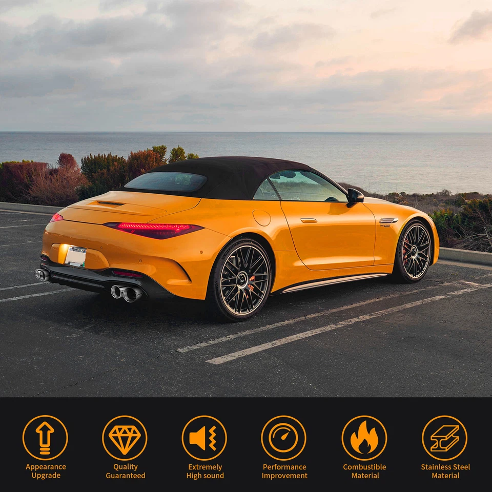 For Mercedes Benz AMG CLS E350 E400 C63 C350 Quad Exhaust Tip 2.5" in 3.5" Out - Image 2 of 4