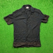 CH Carolina Herrera Black Flower Floral Button Down Dress Shirt Mens Rough VTG