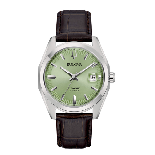 Bulova Watch Surveyor Automatic Green Sunray Dial 39mm 96B427 eBay