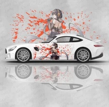 Itasha Custom Car Decals; Anime Inspired Car Decals; Itasha Side Decal,Both Side