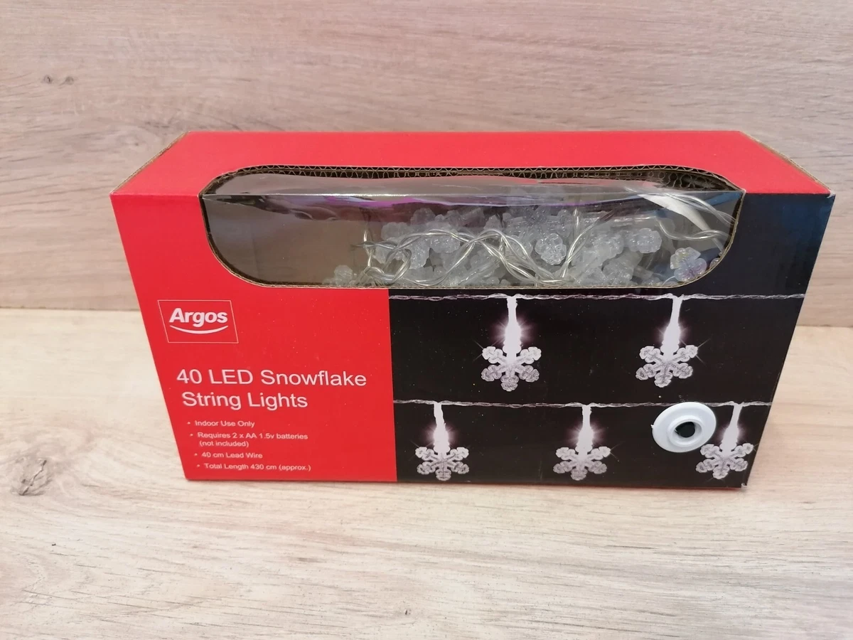 Argos 40 LED Snowflake String Lights christmas tree lights decor
