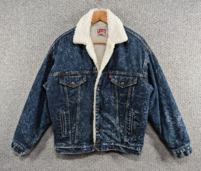 LEVI'S San Francisco Vintage [1994] Denim Sherpa Borg Lined USA Trucker Jacket S