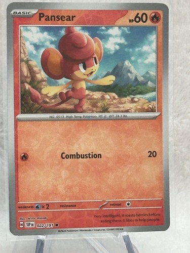 Pokemon Pansear 22/191 - Reverse Holo - Surging Sparks - Common - Picture 2 of 6