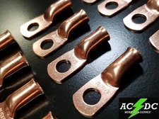 (5) 6 gauge Ring 5/16" Hole Terminal BATTERY Lug Bare Copper Un-insulated AWG