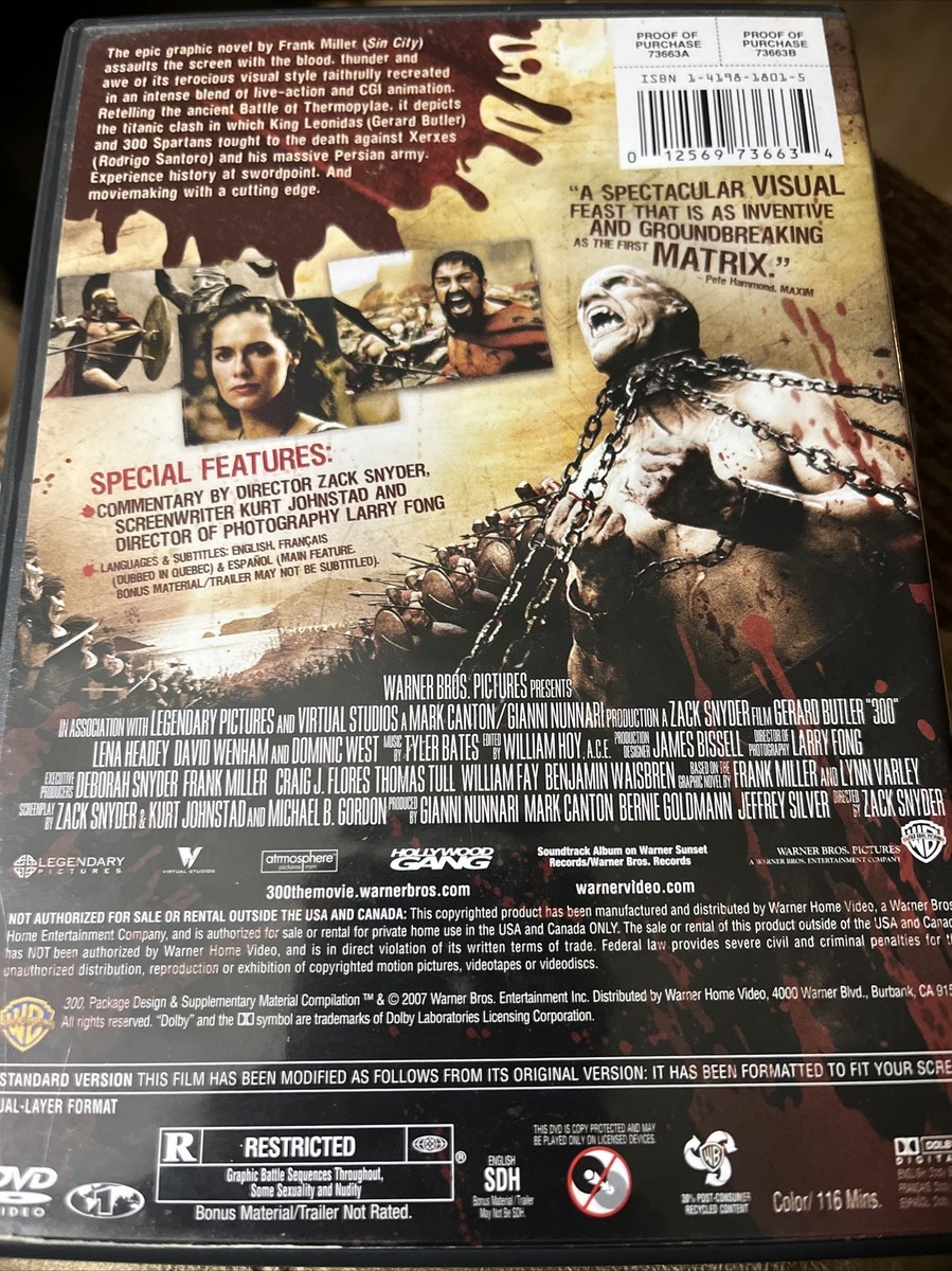 300 (Full Screen Edition) DVD 12569736634| eBay