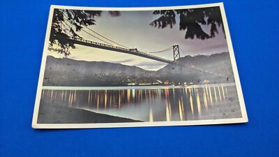Vancouver Lions Gate Bridge at Dusk Postcard - Majestic KS-3283
