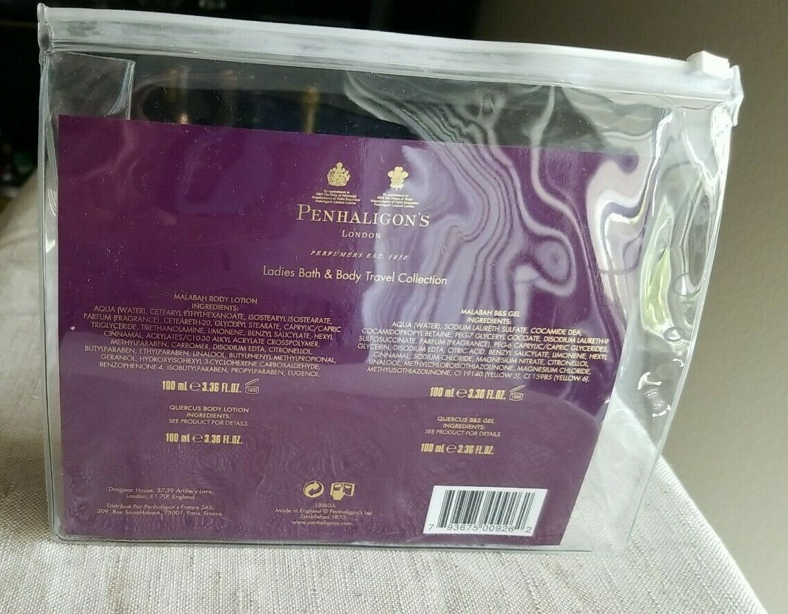 Penhaligon's Quercus or Malabah Travel Set Body Lotion and Bath & Shower Gel eBay
