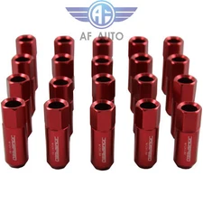 20pcs Red JDMSPEED M12X1.5MM Extended Aluminum Tuner Racing Wheel Lug Nuts