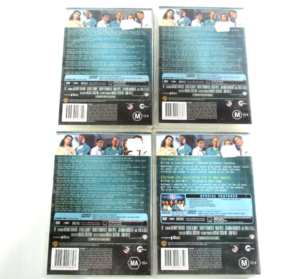 ER Season One 4x DVD Set M15+ PAL R4 Pilot-Episodes 1-24 2006 Warner Bros Tested - Image 2 of 4