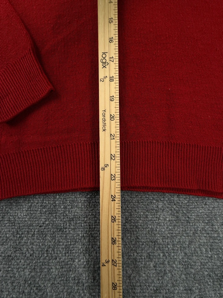 Suéter tejido Lacoste para hombre logotipo de cocodrilo adulto talla 4 rojo cuello redondo mezcla de lana acrílico Foto 3 de 4