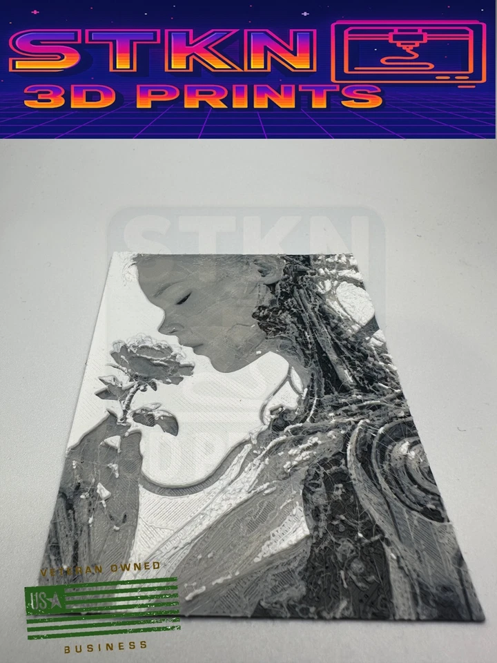 🎨 Cyborg Girl and Flower | Sci-Fi Art Relief - Large Decal Case Mod Magnet - Image 3 of 4