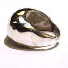 925 Sterling Silver White Hammered Hollow Dome Ring 7.7g Size 7 — photo 7