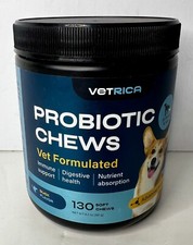 Probiotics for Dogs Digestive Health Immune Support Vetrica 130 Count Exp 01/26