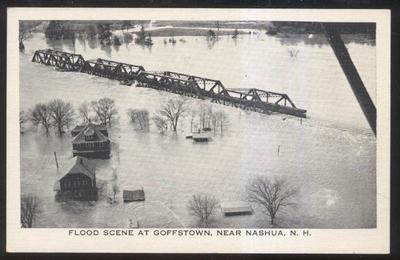 1936 Postkarte Goffstown / Nashua Nh / Neu Hampshire Stadt Eisenbahn Brücke