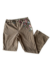 Kimchi Blue Pants Womens 31 Embroidered Jeans Urban Outfitters Floral Brown