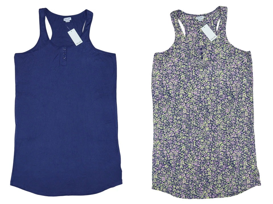 Splendid Racerback Ribbed Knit Sleeveless Women's Tank Nightgown Sleepwear NWT