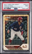 Marketplace image: 2023 TOPPS PRO DEBUT CHROME-SUPERFRACTOR 1/1 #PDC37 JOSHUA BAEZ 1/1 PSA 9