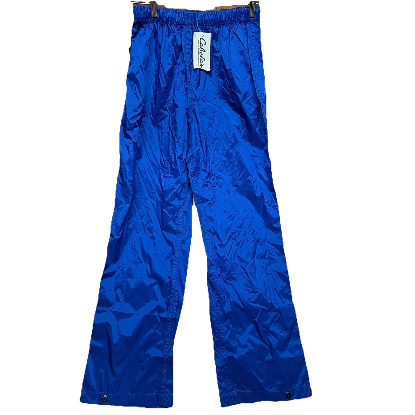 NWT Cabela's Nylon Pack Pants Coastal Blue Wo. Size Small Regular Rain Trousers